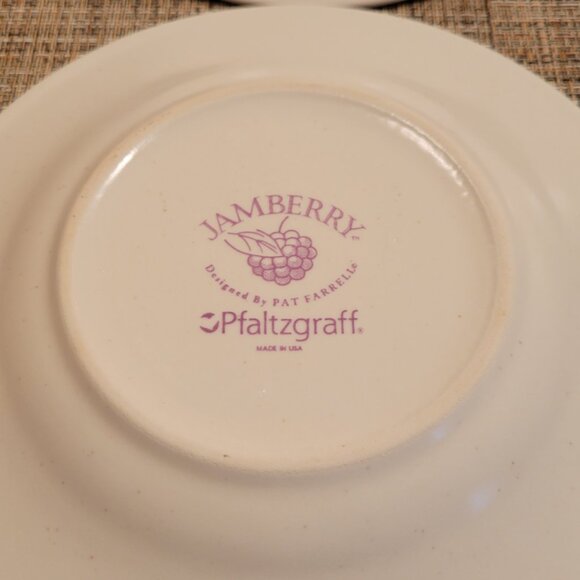 Pfaltzgraff JAMBERRY USA 8" Salad Plates With Peach Design Set of 4 - Picture 9 of 11